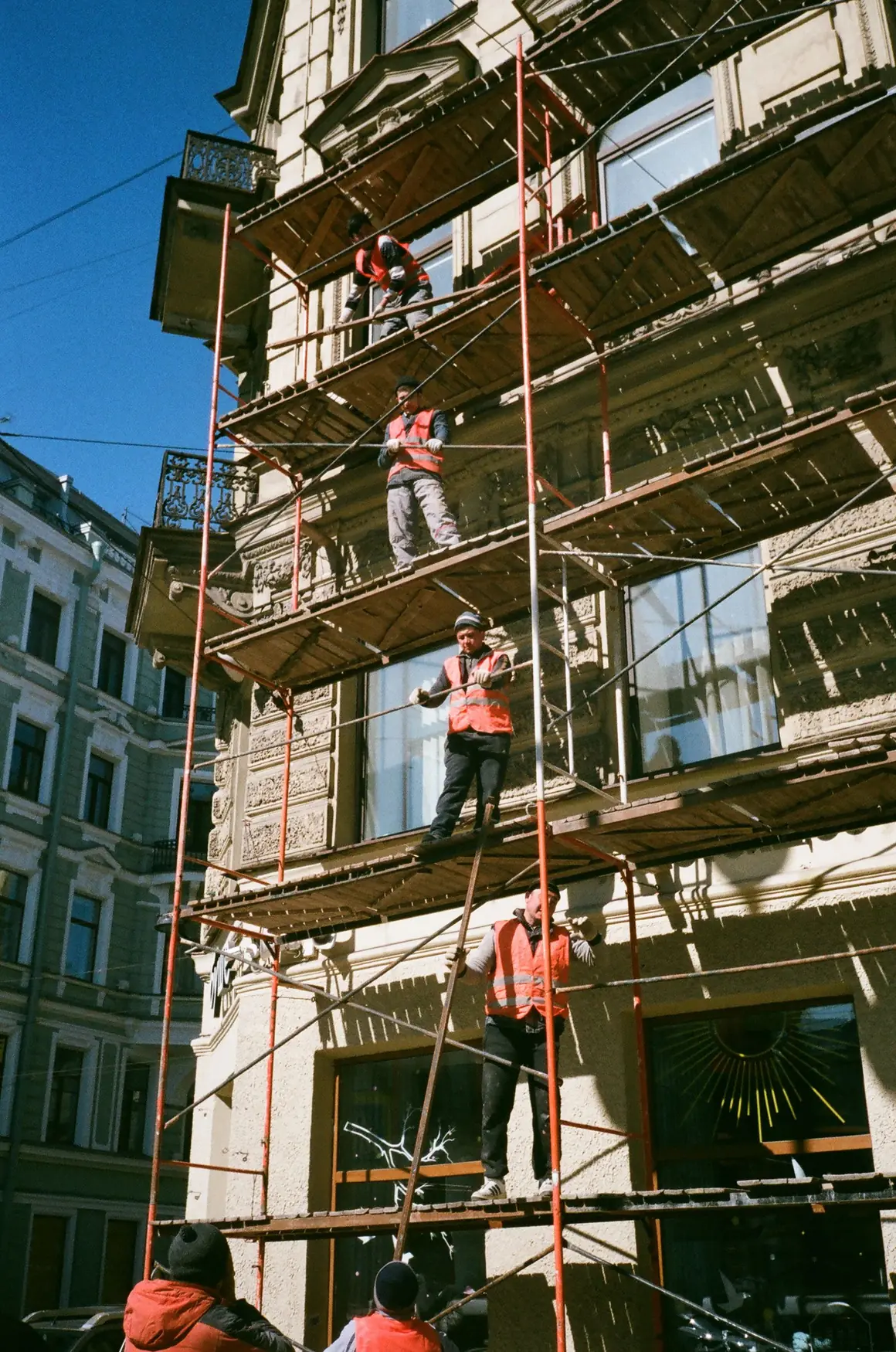 Restaurare monument istoric — schelă metalică EGEA