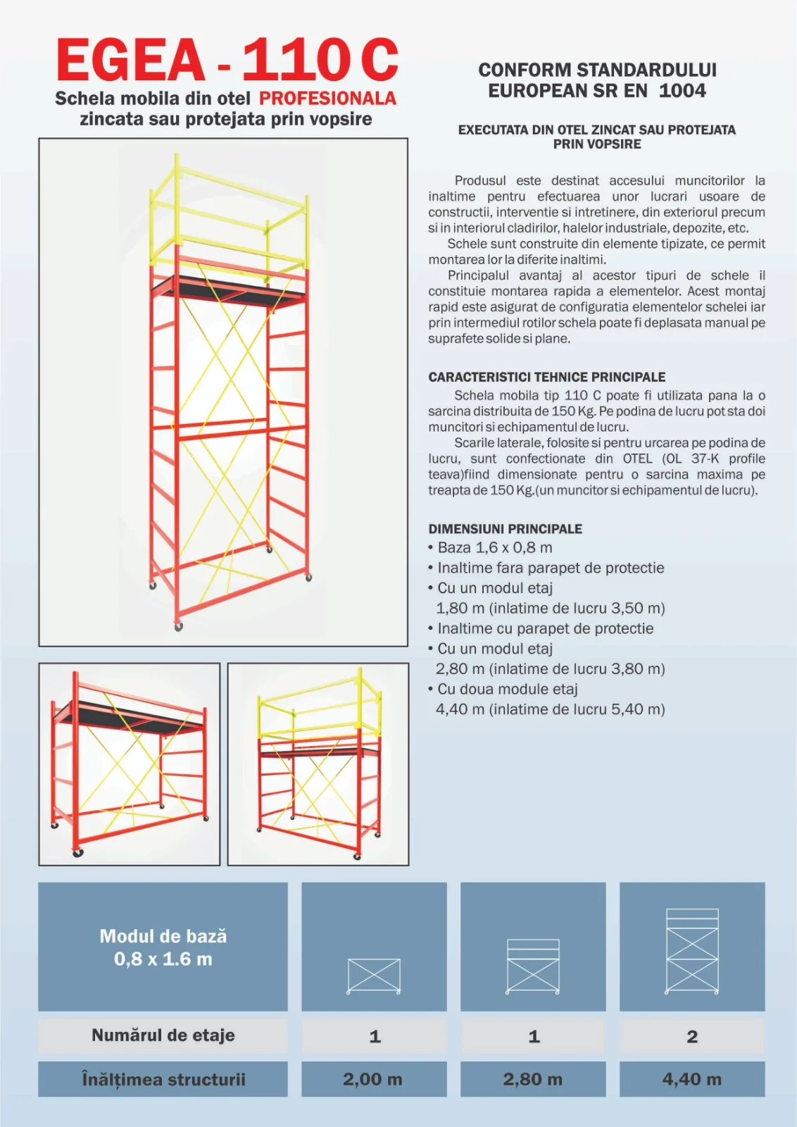 Schelă 110C EGEA — mobilă modulară